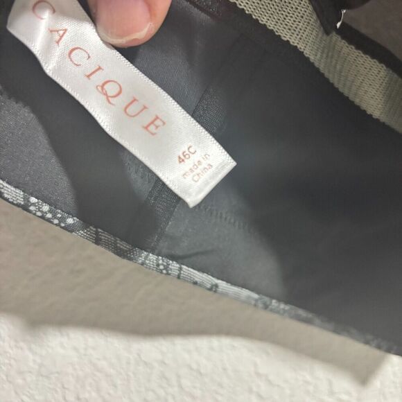 NWT Cacique Women's Bra 46C Gray Floral Lace Multi-Way Strapless Back Closure - Picture 8 of 8
